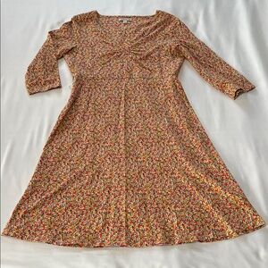 Toad & Co Floral Print 3/4 Sleeve Dress with Tiny Pocket